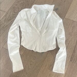 ALO Yoga White Zip-Up Top